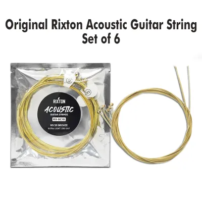 RIXTON 6 Pcs Acoustic Guitar String Set Musical Instrument Accessories Folk Guitar String Replacement Parts(Acoustic Guitar String)