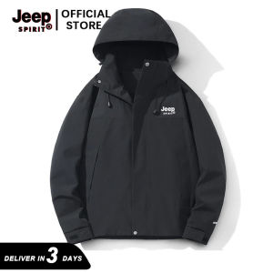 Jeep Spirit Casual Jacket For Men Women Outdoor Camping  Hiking Windbreaker Waterproof Hooded Coat