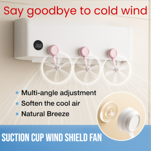 Suction Cup Wind Shield Fan Wall-Mounted Air Conditioning Windproof Sparing Fan Anti Direct Blowing Air Vent Deflector Air Conditioner Exhaust Fan