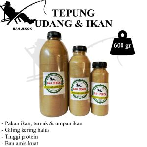 Tepung Udang Rebon Ebi Larong Giling & Ikan untuk bumbu masakan & umpan pancing ikan (600gr)