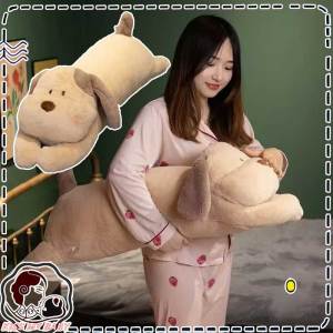Cute Long Dog Pillow for Girls Side Sleepers Leg Clasping Doll Plush Toy Gift Bedding Soft PP Cotton Stuffed Dog Toy