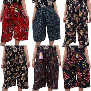WOMEN CASUAL FLOWER PANT/SELUAR PENDEK/SELUAR BUNGA OFFER MURAH/COTTON/STRETCHABLE GOOD QUALITY READY STOCK