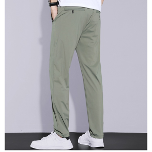 Summer Ultra-Thin Breathable Ice Silk Pants Korean Style Casual Quick-Drying Loose Elastic Straight Long Pants Sports Trousers Large Size