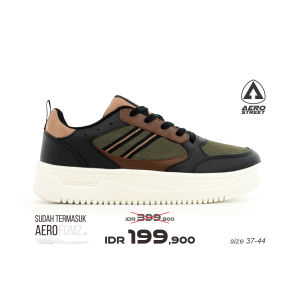 Aerostreet 37-44 Oxford Natural Coklat Hitam - Sepatu Sneakers
