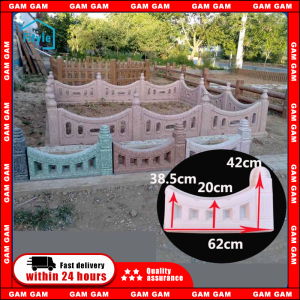 White Antique Garden Fence Mould Concrete Plaster Cement Reusable Lawn Pool Pouring Stepping Stone Molds Flower Beds Decoration Easy to Use
