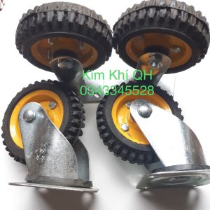 BỘ 4 BÁNH XE ĐẨY HÀNG (2 XOAY 360 ĐỘ+2 CỐ ĐỊNH) đường kính 160 mm