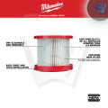 Milwaukee HEPA Filter Replacement for Vacuum Cleaner M18 VC2/ M18 FPOVCL/ M12 FVCL (49-90-1900). 