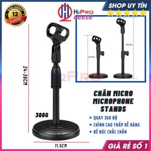 Giá Đỡ Micro Để Bàn Cao 24 - 36Cm Giá Mic Thu Gọn - Điều Chỉnh Cao Thấp Micro Cổ Xoay 360 Độ Tiện Lợi - H2pro Audio