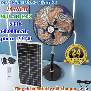 Quạt cây năng lượng mặt trời solar fan 18 inch 25W 60000mAh siêu mạnh siêu mát  sạc 1 lần dùng 24 giờ quạt cây công nghiệp sạc tích điện