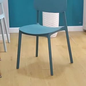 Sturdy Home Nordic Chair Backrest Stackable Thickened Plastic Stool Modern Cafe Restaurant Chairs