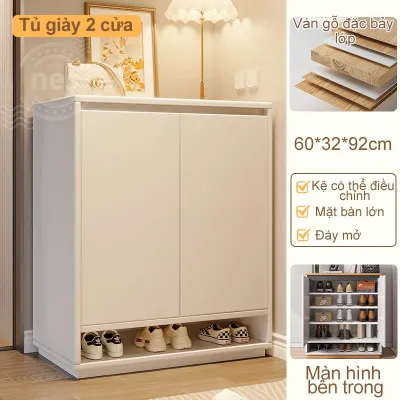 BMZAR Tủ giày cửa lật đa 2/3/4 Cánh 4 Tầng năng gỗ cao cấp lưu trữ và tiết kiệm không gian trang trí nội thất hiện đại