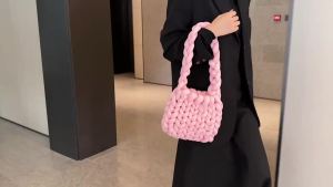 COD  Benang Iceland Yang Sangat Tebal diy Beg Tenunan Tangan Anyaman Tangan Sendiri Ais Sejuk Bawa Beg Persegi Kecil Hantar Teman Wanita  Sem