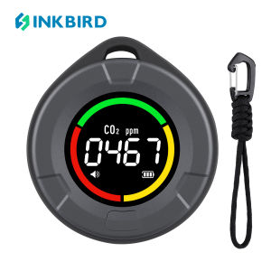 INKBIRD Portable CO2 Detector Indoor CO2 Monitor with NDIR Sensor and Full Color Eye Protection LCD Screen Alarm Auto Calibration for Home Grow Tent