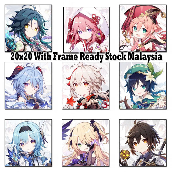 🇲🇾DIY Genshin Impact Digital Oil Paint 20x20cm Canvas Painting By ...