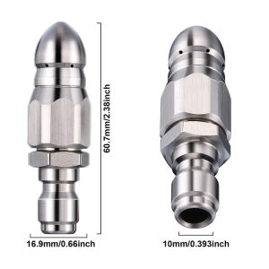 High Pressure Water Jet Nozzle Stainless Steel 1/4 Quick Connect for Pipe Dredging Sewer Cleaning Anti Clogging
