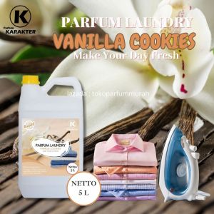 Parfum Laundry Untuk Setrika Pakaian Aroma VANILA COOKIES Harum Wangi Awet | Uk 5 Liter | Bisa COD
