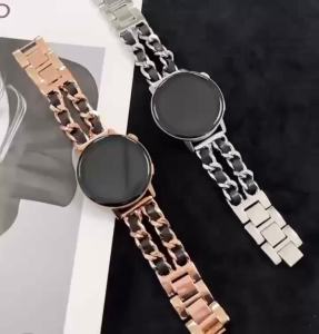Compatible with ID208 Plus IDW13 IDW16 IDW17 IDW19 IDW20 IDW21 IDW23 IDW25 IDW26 IDW28 Smartwatch bands 22mm Jewelry Chain Metal Wristband with Leather Compatible with Quican ID208 Plus 1. 8 Inches aeac ID208 Plus WMK ID208 Plus 1. 8 Inches S