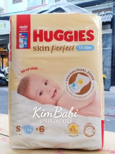 Tã Dán sơ sinh Huggies S54+6 miếng tràm trà mới (4-8kg)
