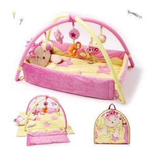 Smart Kiddy Shop เพลยิม (Play gym) เพลแมท (Play mat) ที่นอนเด็ก เบาะรองนอน โมบายดนตรี ของเล่นเสริมพัฒนาการ : Pink Sea Sand
