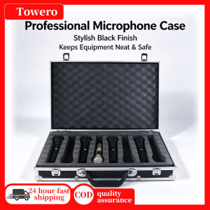 8Pcs Handheld Wireless Microphone Aluminum Case Reinforced Universal Mic Storage Box KTV Karaoke Microphone Protective Box for Storage & Transport
