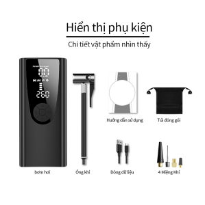 Bơm bơm hơi điện Bơm bơm hơi di động với màn hình LED cho xe ô tô xe máy và xe điện sử dụng đồ bơm hơi xe máy bơm điện bơm lốp xe hơi máy bơm xe hơi bơm hơi xe máy máy bơm xe hơi bơm hơi không dâyBơm lốp xe hơi