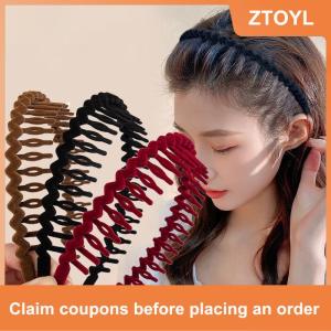 【ZTOYL】 Fashion Flocking Wave Shaped Non-Slip Hair Hoop All-match Velvet Hair Band Headband For Women Girl Hair Accessories Headwear