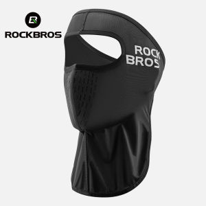ROCKBROS Ice Silk Cycling Face Mask UV Protection Breathable Bike Balaclava Sweat Absorption Qiuck-drying High Elastic Face Cover Outdoor Sports Accessories
