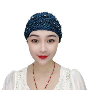 IDMU94789 Flowers Baotou Hat Embroidery Lace Muslim Cap Fashion Summer Turban Women