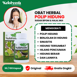 Keloreena Obat Polip Hidung Benjolan Di Hidung Sinusitis Hidung Tersumbat Flu Pilek Sakit Kepala