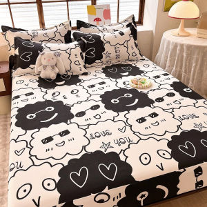 ชุดผ้าปูที่นอน 3.5 ฟุต 5 ฟุต 6 ฟุต ชุดที่นอน ชุด 3ชิ้น ผ้าปูที่นอน*1+ปลอกหมอน*2 ผ้าปูที่นอนฝ้ายแท้ 100% กันไรฝุ่น