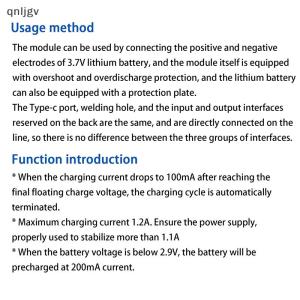 🔥🔥🔥qnljgv Sạc và xả tích hợp mô-đun bảo vệ bảng Pin Lithium