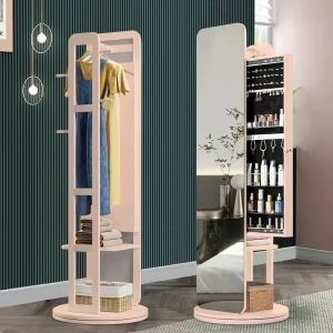 Standing Mirror Full Length Stand Mirror Dressing Mirror Mirror Stand Full Body Solid Wood Bedroom Rotatable Strong and Stable 落地镜 镜子全身