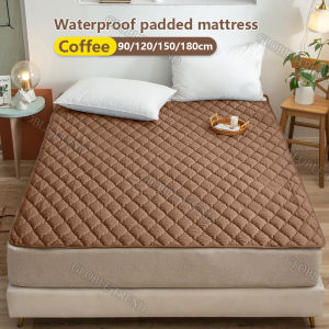 Multi-size Waterproof Mattress Protector Thicken Machine Washable With Elastic Band Quilted Cotton