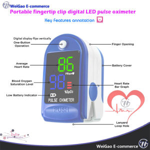 Portable High quality fingertip clip digital LED pulse oximeter