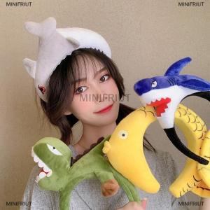 [COD] MINIFRIUT Lovely Animal Accessories Party Headwear Hair Hoop Shark Dinosaur Cartoon Hair Clip