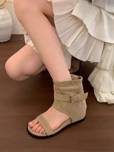 [Free Shipping] Inner Height-Increasing Retro Wedge Slimming Summer WomenS Sandals For Outdoor Wear 2026 New Versatile Buckle Thick-Soled Ankle Boots
