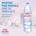 Evian Natural Mineral Water 12 x 1.5L Case. 
