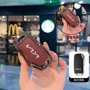 Remote Key Case Key Holder Metal Key Fob Shell Keychain For Kia K3 K5 Carens Carnival 2024 Cerato 2020 Sportage Seltos 2024
