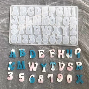 English Letters Silicone Mold Resin Number Mold Unique Alphanumeric Decoration Mold for Creative Handmade Orname