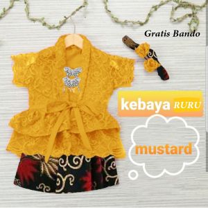 9 Shop Set Baju Kebaya Anak Perempuan Atasan Brokat dan Rok Batik RURYU ( Gratis Bando ) Umur 2-5 Tahun Setelan Baju Brukat Putri Sekolah / Pakaian Tradisional Etnis Indonesia Seragam Kelulusan Wisuda / Kids Girl Etnic Clothing