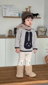 2025 Autumn and winter Korean-style childrens clothing baby clothes winter boys thickened sweatshirt and base layer set
