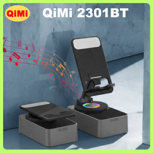 Giá Đỡ Đa Năng QiMi 2301BT - Kết Hợp Loa Bluetooth Trục Xoay 360° Gấp Gọn LED Màu Âm Bass Căng