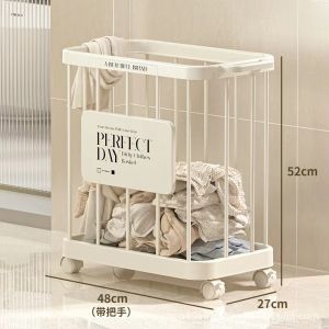 Dirty Clothes Laundry Basket With Wheels Large Capacity Strong Load-bearing Sturdy Construction Laundry Hamper Storage Basket