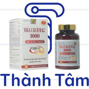 Bổ sung canxi VEGA CALCIUM K2 magie vitamin k2 mk7 giúp xương răng chắc khỏe trẻ phát triển chiều cao - Lọ 60 viên