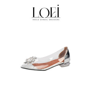 LOEI Aera Heels Kondangan 3cm Sepatu Kaca Wanita Mewah Kekinian 18090