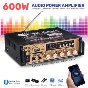 Power Amplifier Bluetooth Fleco BT-198A 600W | Audio Penguat Suara Full Bass amplifier Bluetooth Karaoke MINI Fleco Audio Power FLECO BT 198 A Mp3 player + FM Radio