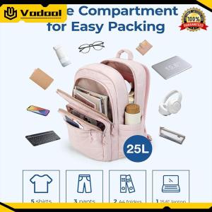 Nylon Quilted College Laptop Backpack Soft Waterproof Bookbag Fashion for Women
