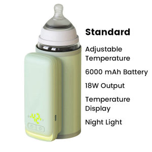Portable Bottle Warmer For Travel 8000mAh Rechargeable Breastmilk Warmer Insulated Bag LCD Display Travel Bottle Warmer 6 Gears Adjustable Precise Temperature Fast Heating (3th Gen)