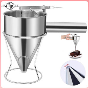JACIRCLE Pancake Batter Dispenser with Stand Stainless Steel Funnel Cake Dispenser Cupcakes Muffins Waffle Baked Goods