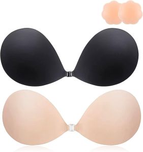2025 Push Up Sticky Bra 2 Pack Reusable Adhesive Invisible Backless Strapless Bra